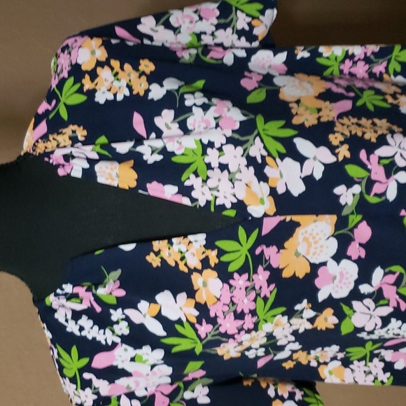 A New Day Sgort Sleeve Floral Print Dress Medium - Picture 2 of 6